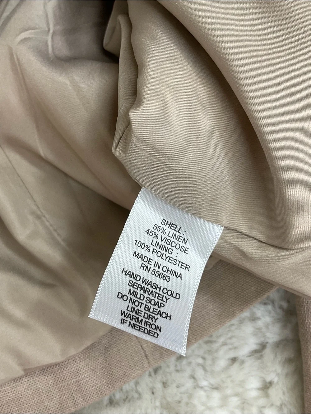 H by Halston Women's Tan Notch Collar Linen Blend Cropped Blazer Jacket Size S